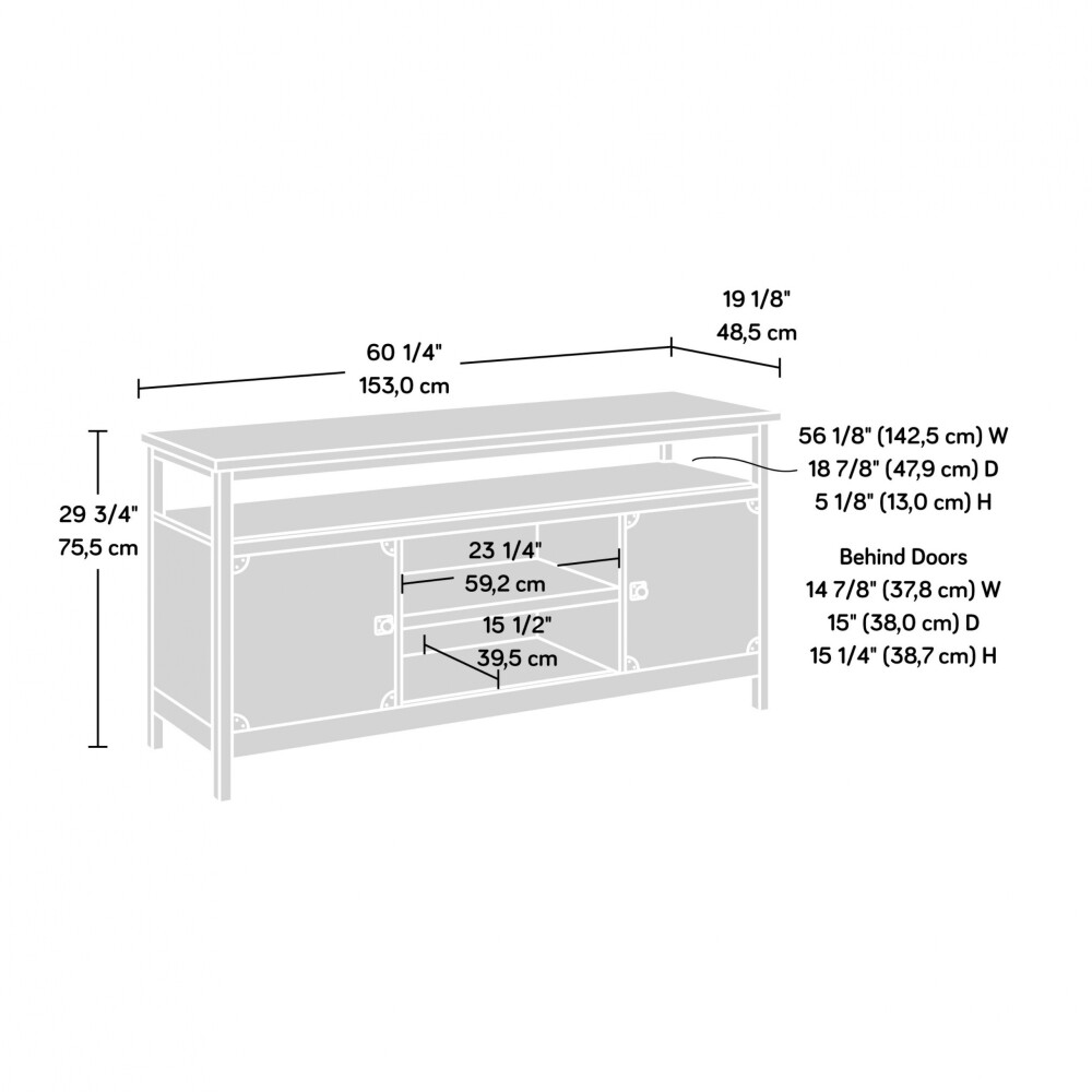 Rack para TV - Sauder - Linea Steel River Nogal