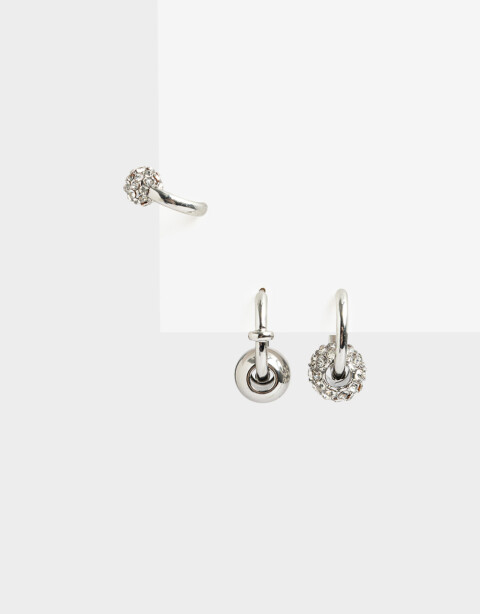 Aros Sets Strass Set De Aros Con Strass - Dorado