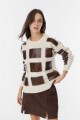 Sweater Leather Ice Crudo/Marron