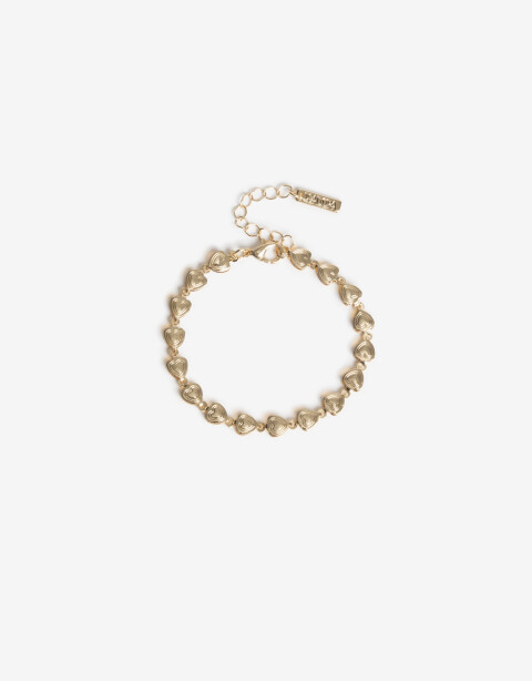 Pulseras Flexibles Metal Pulsera Flexible Metal Corazones - Dorado