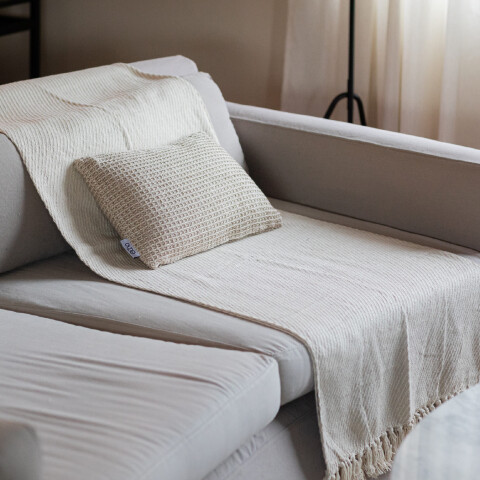 Manta para sillón y cama algodón Crudo 180 x 130cm