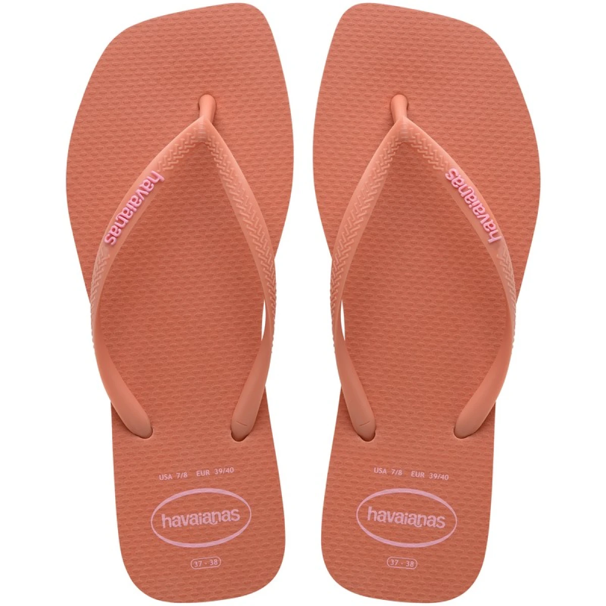Ojotas Havaianas Slim Square Logo Pop Pp - Rosado 