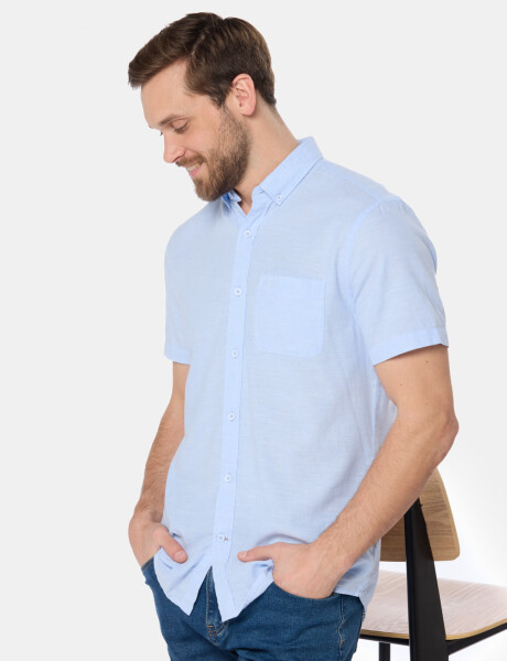 CAMISA DE LINO Celeste