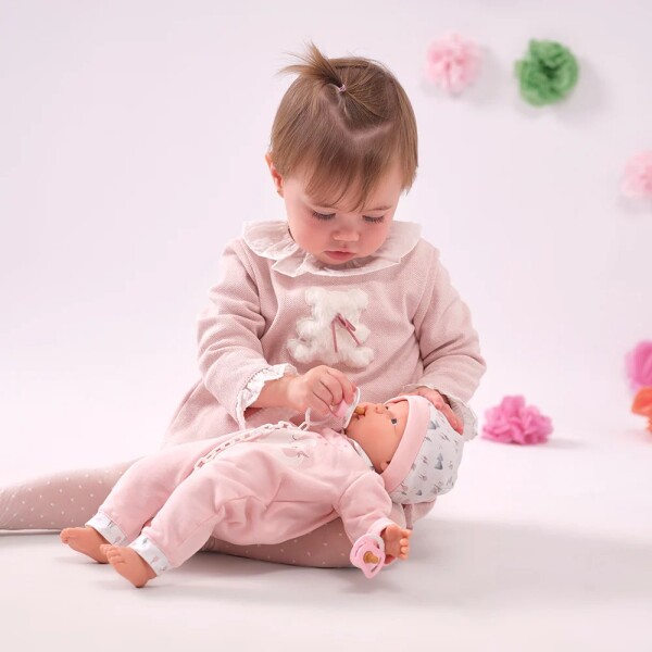 Muñeca Bebé Bebota Llorens Pijama Realista 38cm Cuerpo Suave Variante Modelo Joelle Elefante