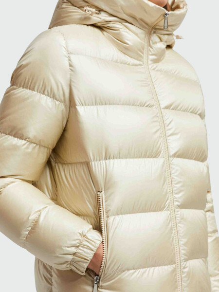 Moncler - Campera rellena de plumas con capucha, Biron Blanco