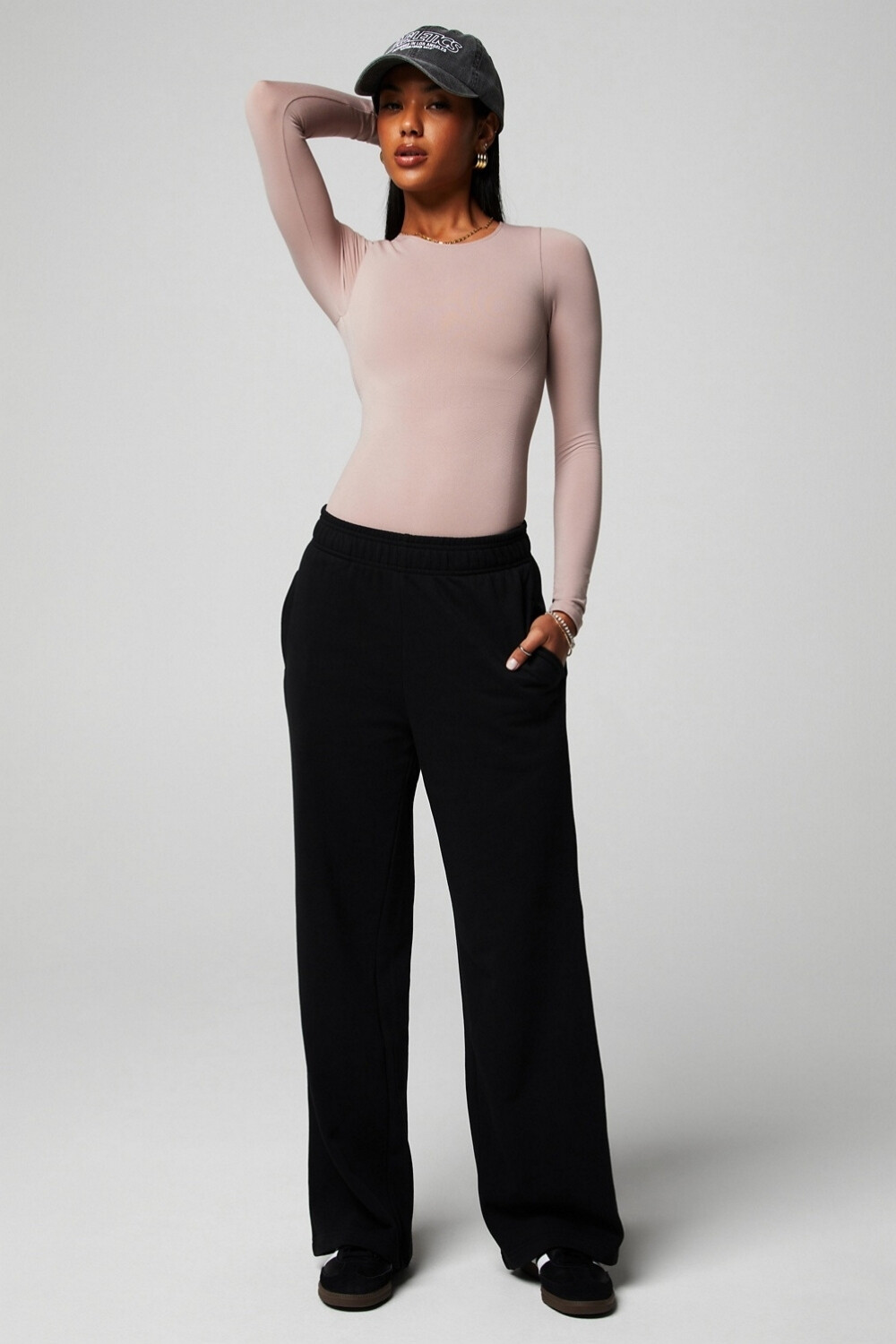 Year Round Terry Wide Leg Sweatpant Black