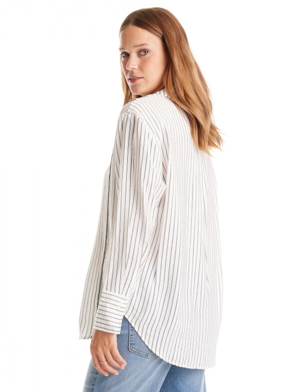 Camisa Lineas Pespunte BLANCO/NEGRO