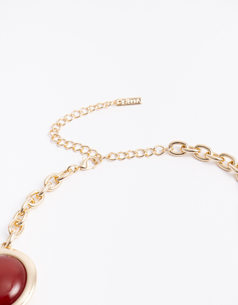 Collares Cortos Color Collar Corto Metal Resina - Dorado