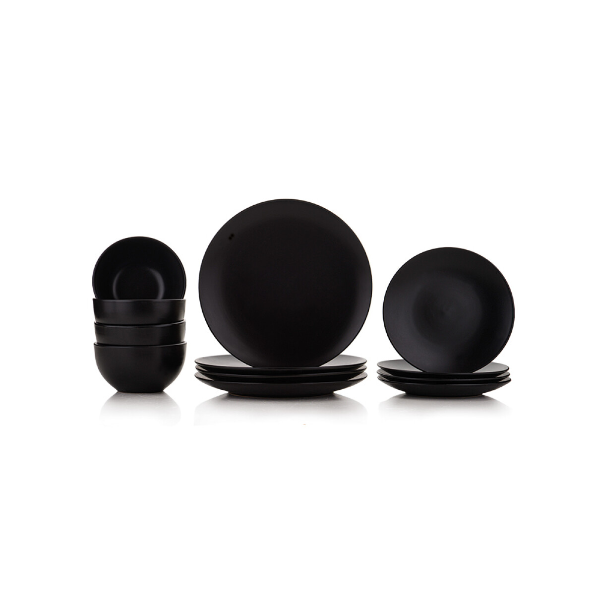 JUEGO DE VAJILLA 12 PIEZAS NEGRO 