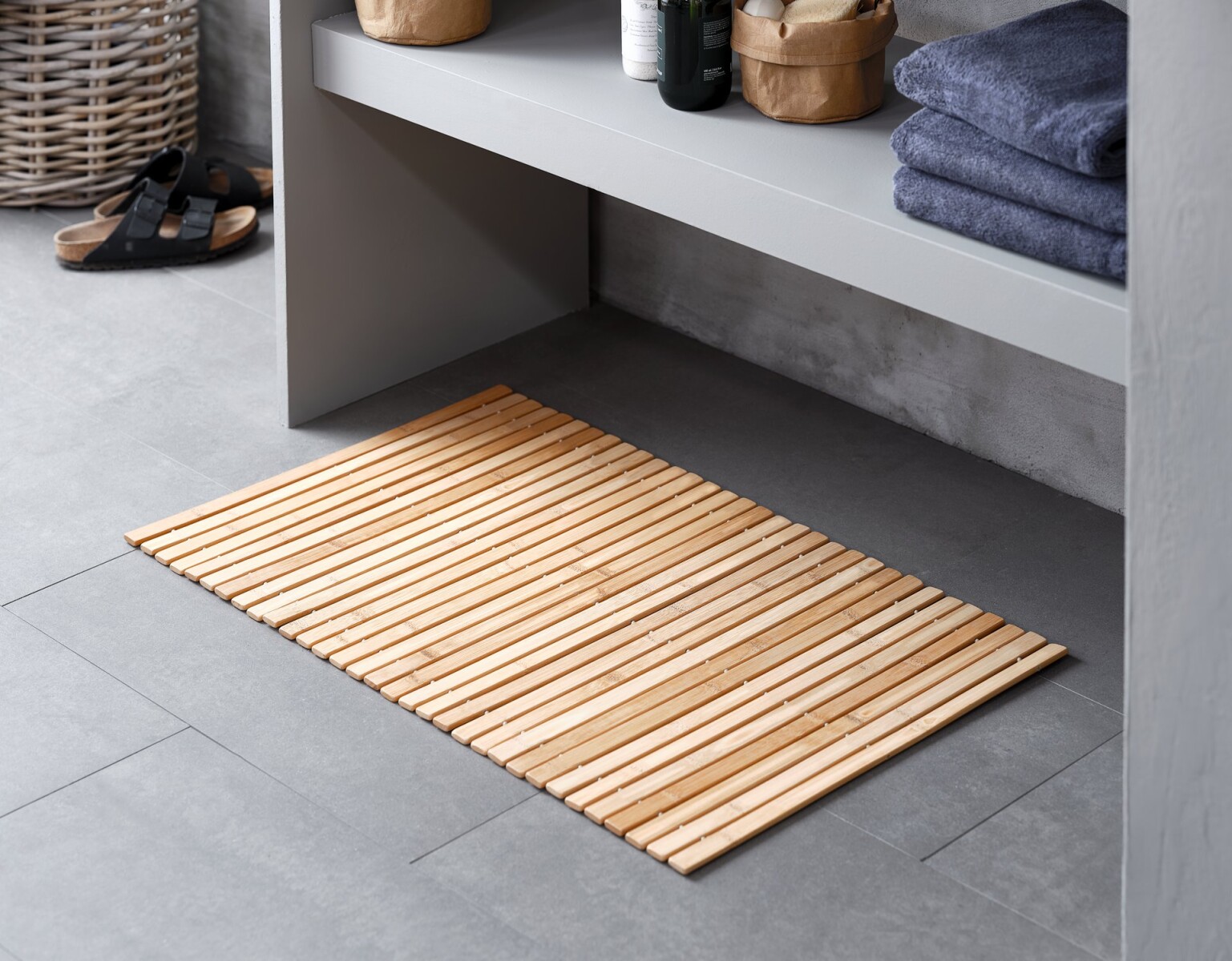 Alfombra baño MARIEBERG 50x80 bambú 