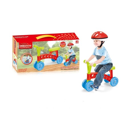Bicicleta Infantil Balance sin Pedales de 4 Ruedas AZUL-VERDE-ROJO