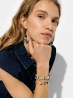 Aros Con Piedras Y Vidrio multicolor