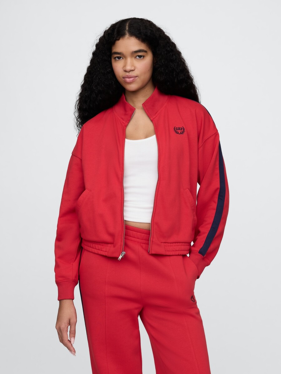 Campera Deportiva Logo Gap Sin Felpa Mujer - Modern Red 