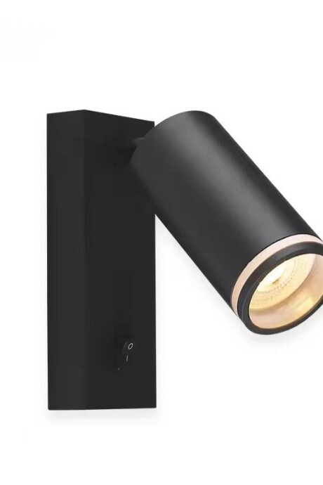 Spot Orientable Para Adosar En Pared 1 Luz Con Llave Negro