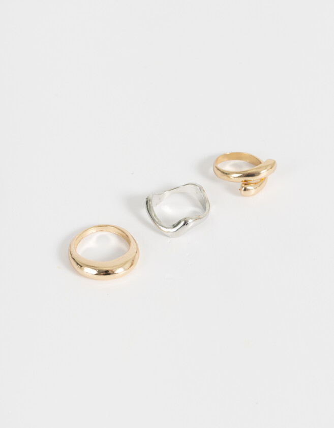 Sets Anillos Chunky Edition Set De Anillos Mixplating Chunky - Combinacion Bicolor