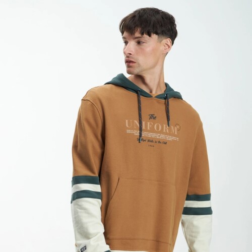 Buzo Hombre C/Capucha Alg.C/Felpa Uniform Marron