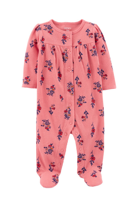 Pijama una pieza de algodón con pie diseño floral 0