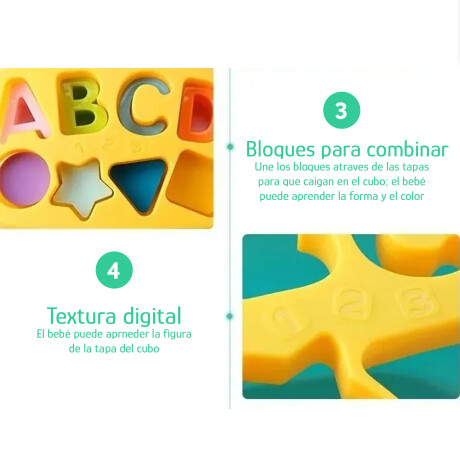 Juego de Encastre Formas/Letras para Bebés +18M Plástico Multicolor