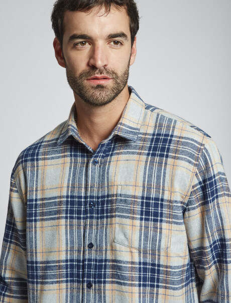 Camisa franela beige