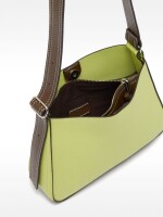Bolso Bandolera Con Textura lima