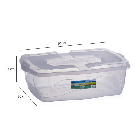 Caja Multiuso Organizador Plástico Tapa Trabas 17Lt Plasmont Transparente