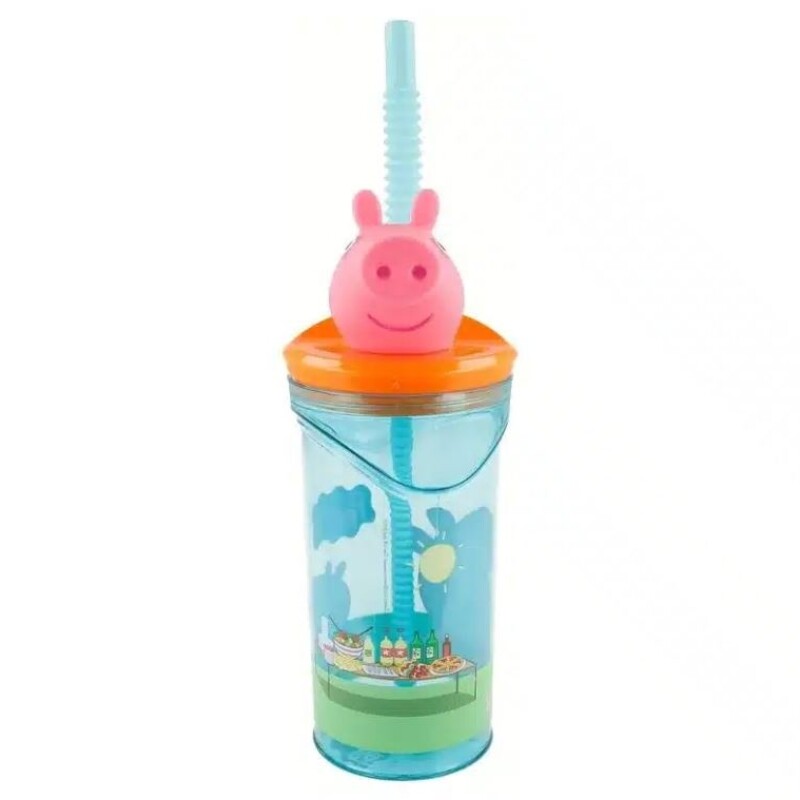 Vaso Alto Tapa/Forma Plástico Peppa Pig BAZAR PLASTICO VASO ALTO TAPA/FORMA PEPPA 48666 -
