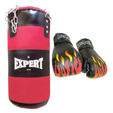 Kit Boxeo Expert Bolsa 65cm + Cadena + Guantes Niño Cmb000474
