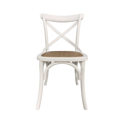 SILLA CROSS 46x42x87CM MADERA/RATTAN BLANCO SILLA CROSS 46x42x87CM MADERA/RATTAN BLANCO