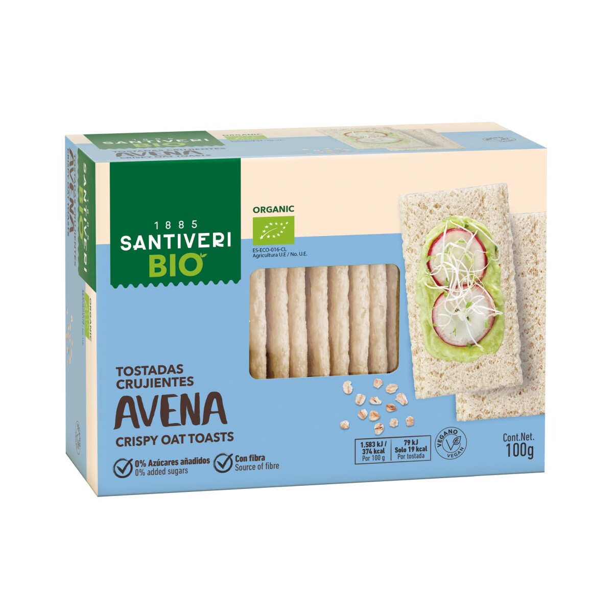 Tostadas Santiveri Bio SA011 Vegana 100GR - HARINA-AVENA 