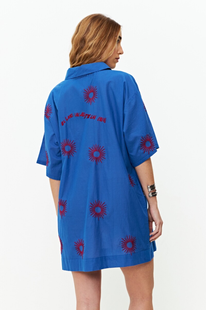 PREVENTA Túnica bordada azul