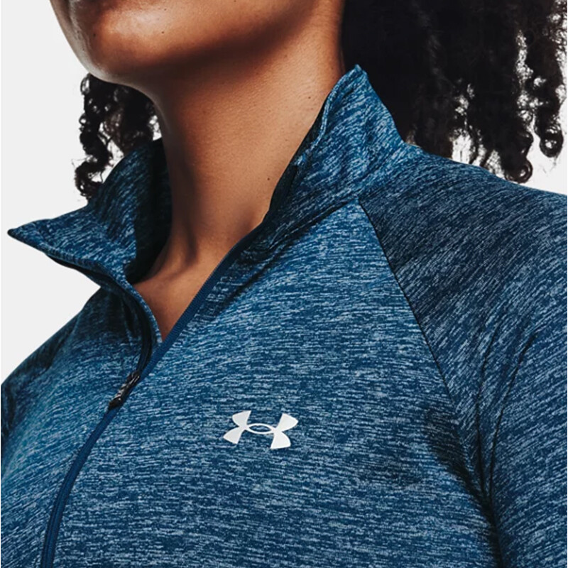 Remera Under Armour New Tech 1/2 ZIP Azul