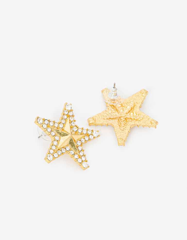 Aros Pasantes Strass Aros Estrella Cowboy - Dorado Oro Amarillo