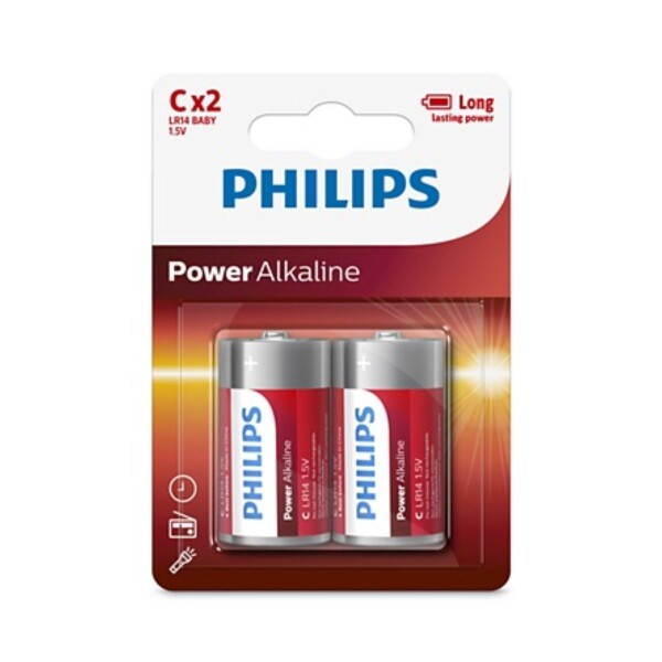 Pilas Alcalinas Tipo C 1.5V Philips Blíster Pack de 2 Unidades Pilas Alcalinas Tipo C 1.5V Philips Blíster Pack de 2 Unidades