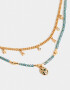 Collares Cortos Con Piedra Natural Collar Corto Bañado En Oro Con Piedra Natural - Dorado