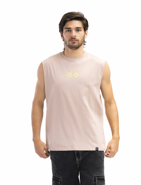 Musculosa Estampada Oversized Beige/Fantasía 1
