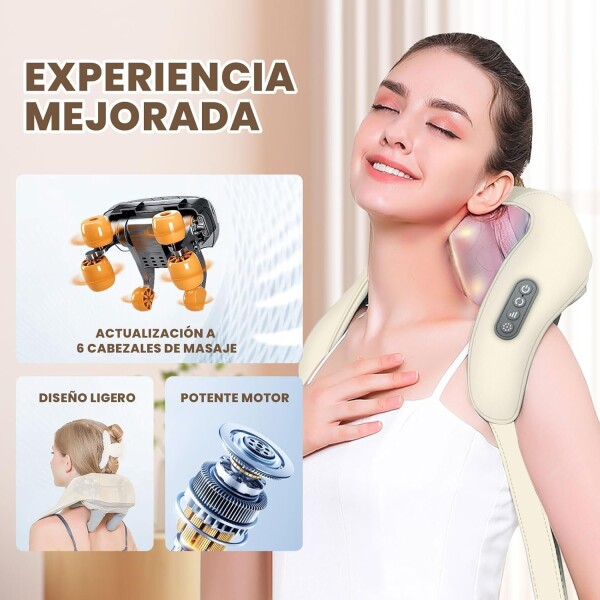 Masajeador Cervical Goldtech Electrico Espalda Cuello Hombro Variante Color Gris