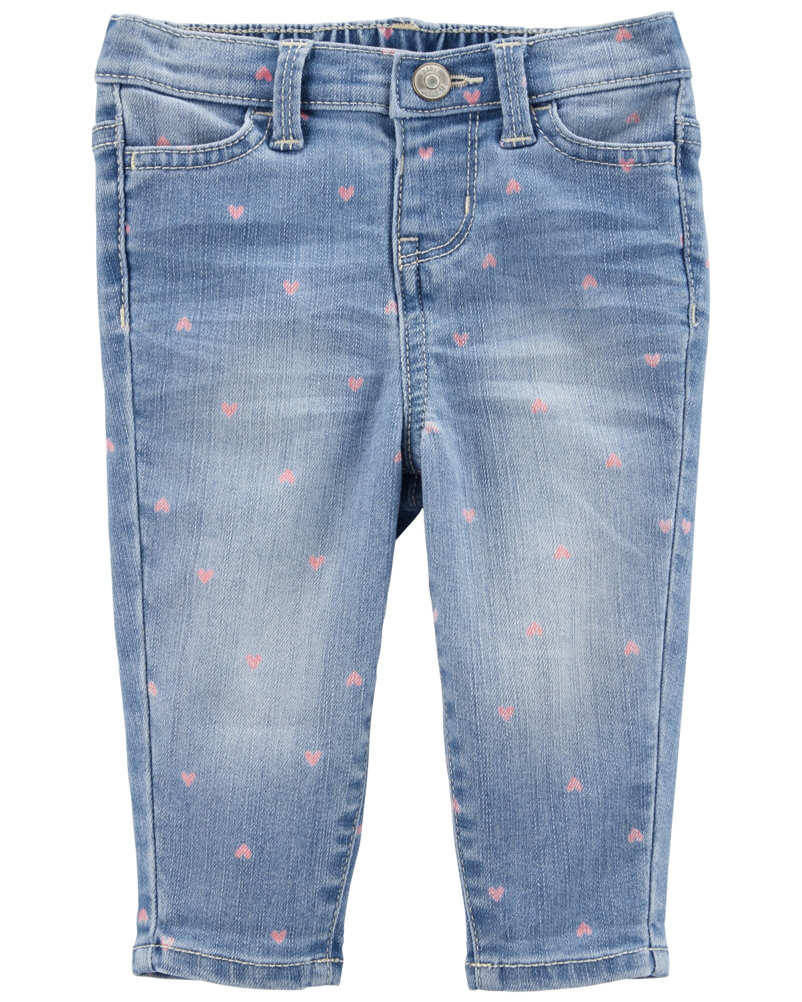 Pantalón de jean diseño corazones Sin color