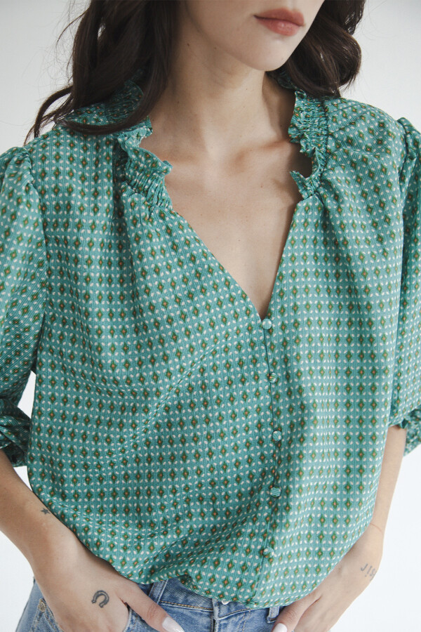 CAMISA PAZ ESTAMPADA VERDE