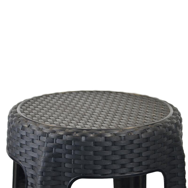 Banqueta simil rattan x10 NEGRO