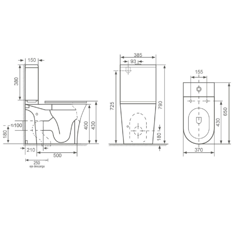 Kit Inodoro Largo Lina Kit Inodoro Largo Lina