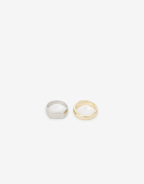 Sets Anillos Metal Anillos Set Metal Biplating - Dorado