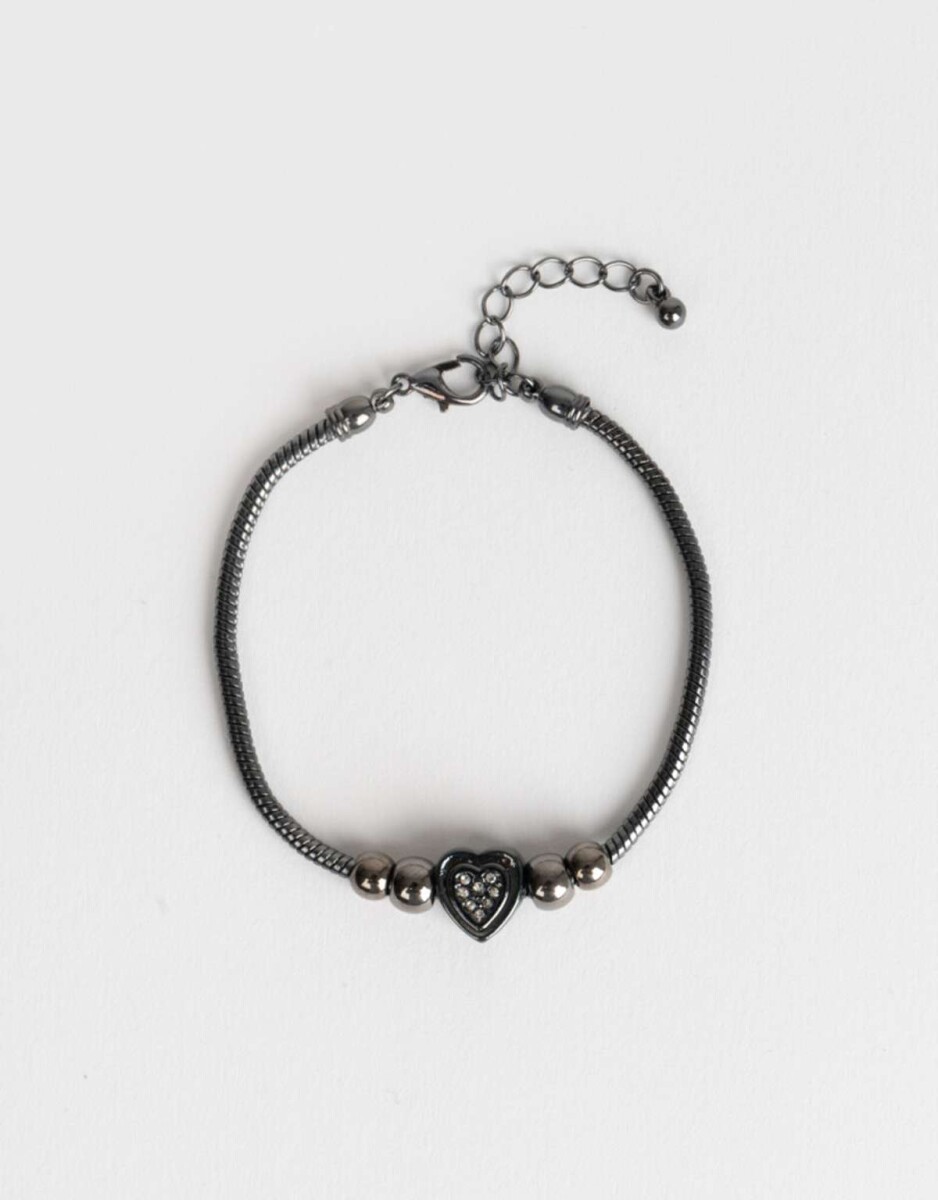 Pulsera Flexible Con Corazon - Plateado 