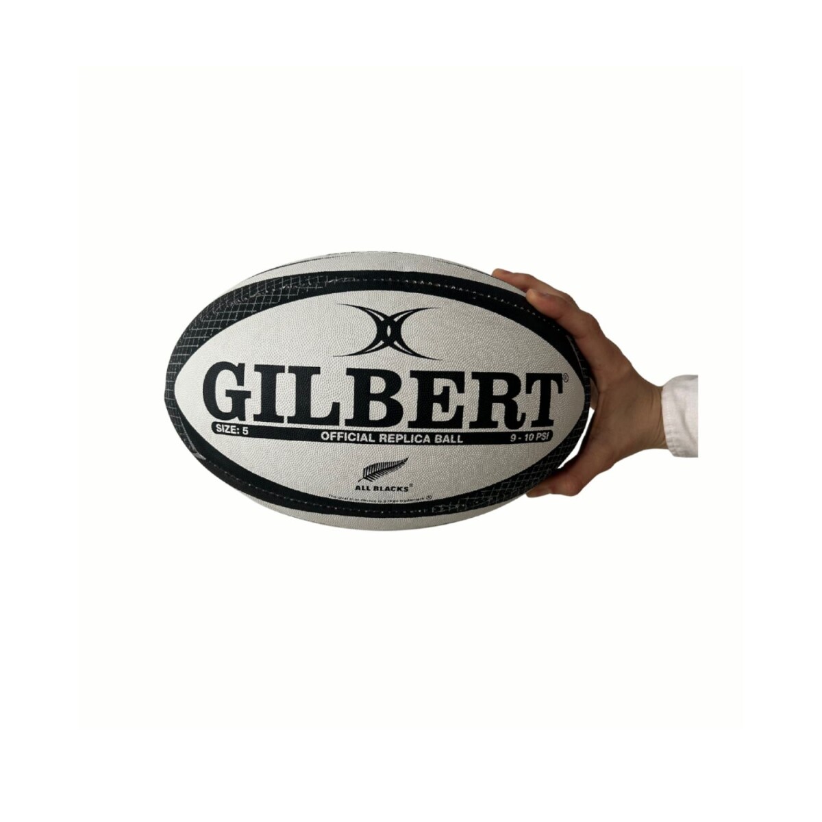 Pelota de Rugby All Blacks Tamaño 5 – Gilbert - BLANCO-NEGRO 