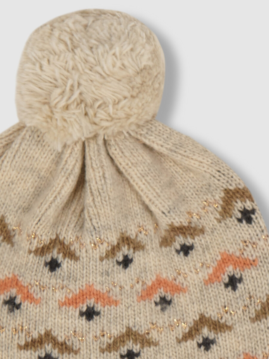 Gorro Con Intarsia Y Pompon Arena