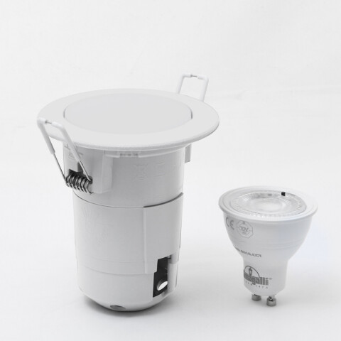 Luminaria emb. p/ techo blanca 6W cálida Ø90mm IP55 sin caja FL0974X