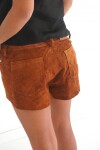 Rosette Leather Shorts Gamuza Habano