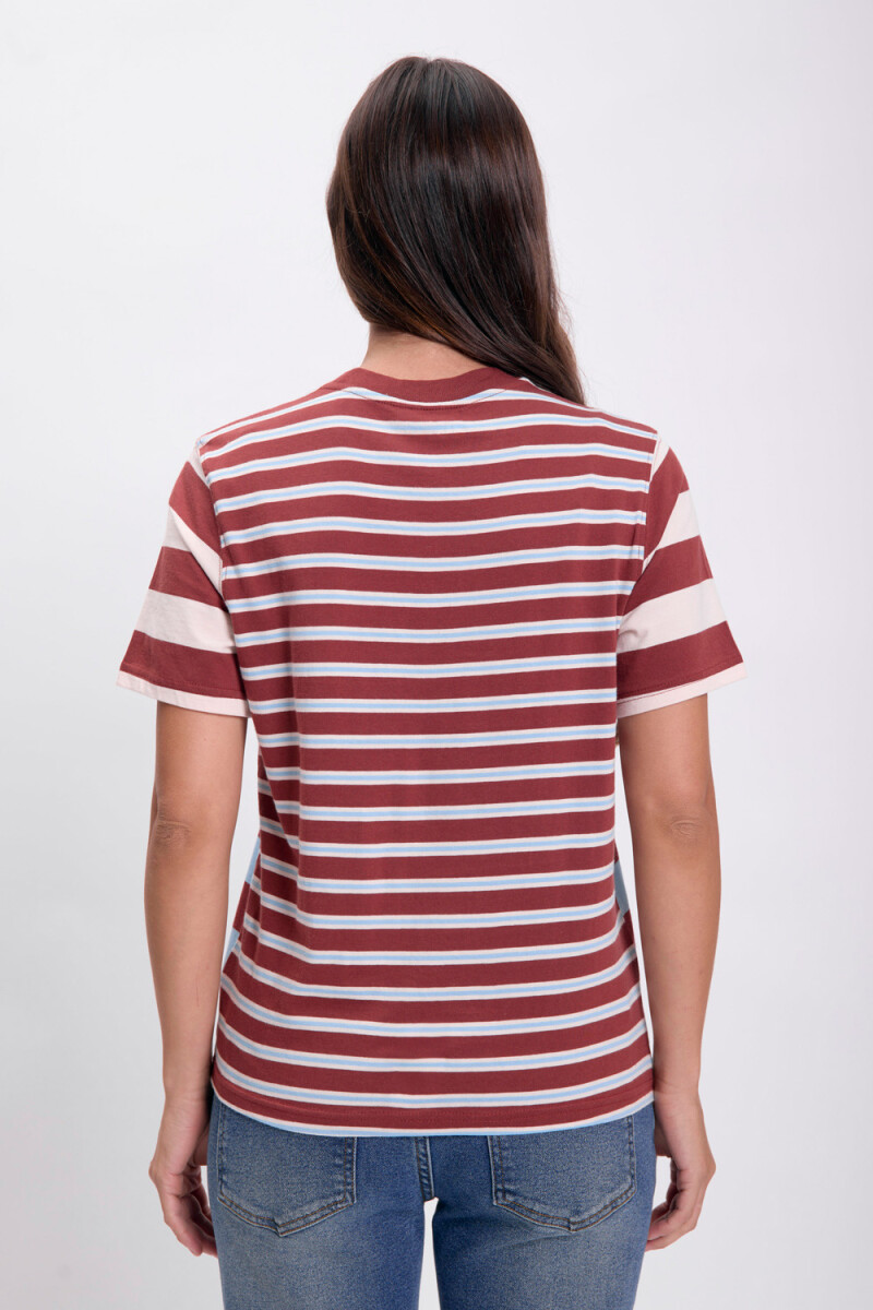 Remera estampa Rayas Marrón