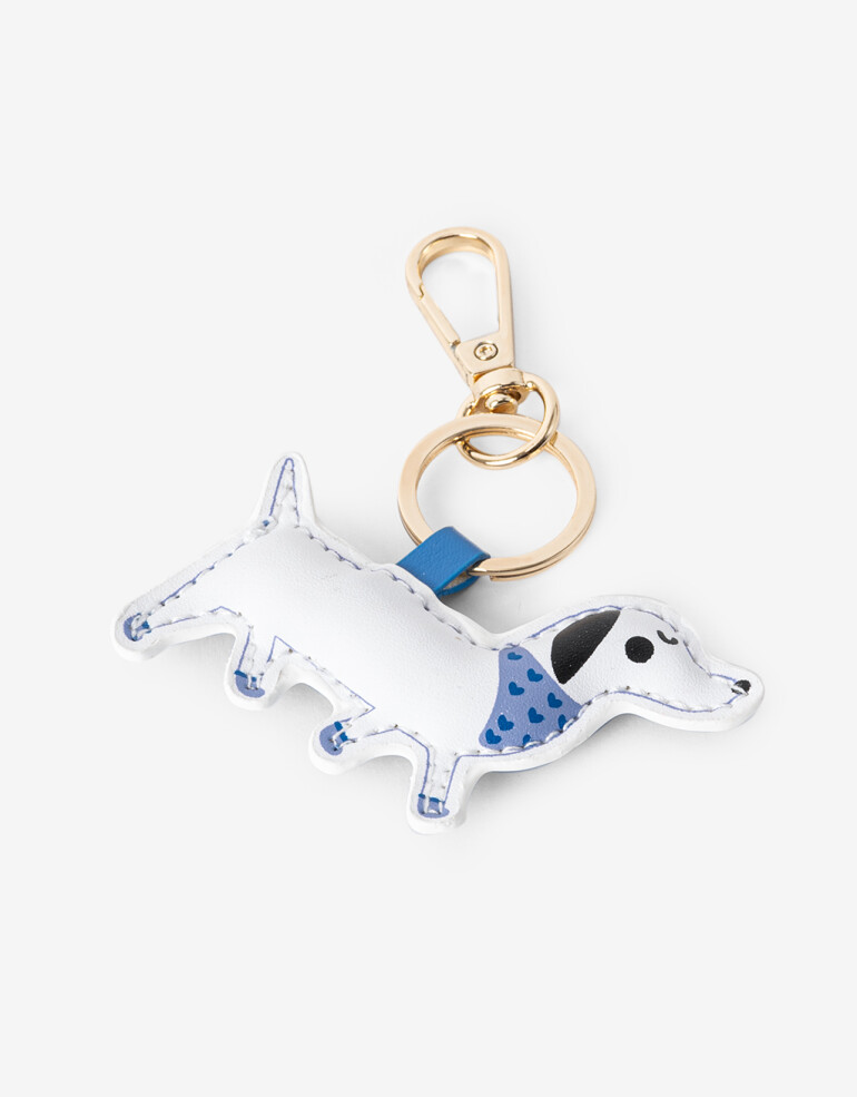 Llavero Cuero/PU Llavero Y Bag Charm Perro Salchicha - Combinacion Multicolor
