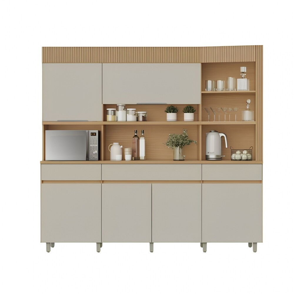 Mueble Modular 4 Cuerpos REALEZA Marron/Gris
