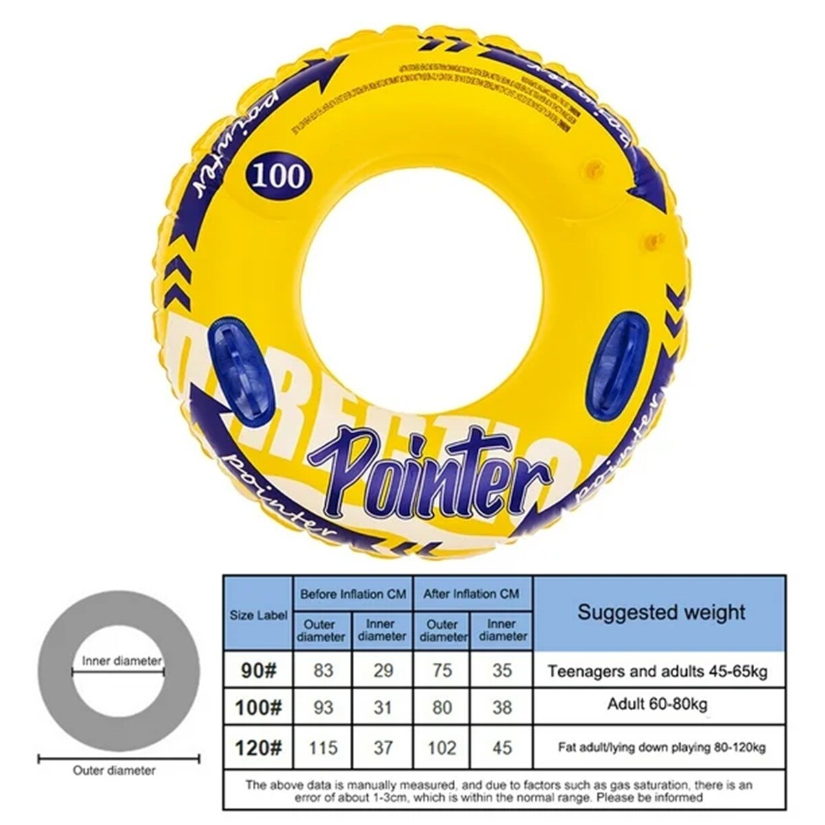 Flotador Redondo 100cm con Agarraderas – Diversión Segura en el Agua 